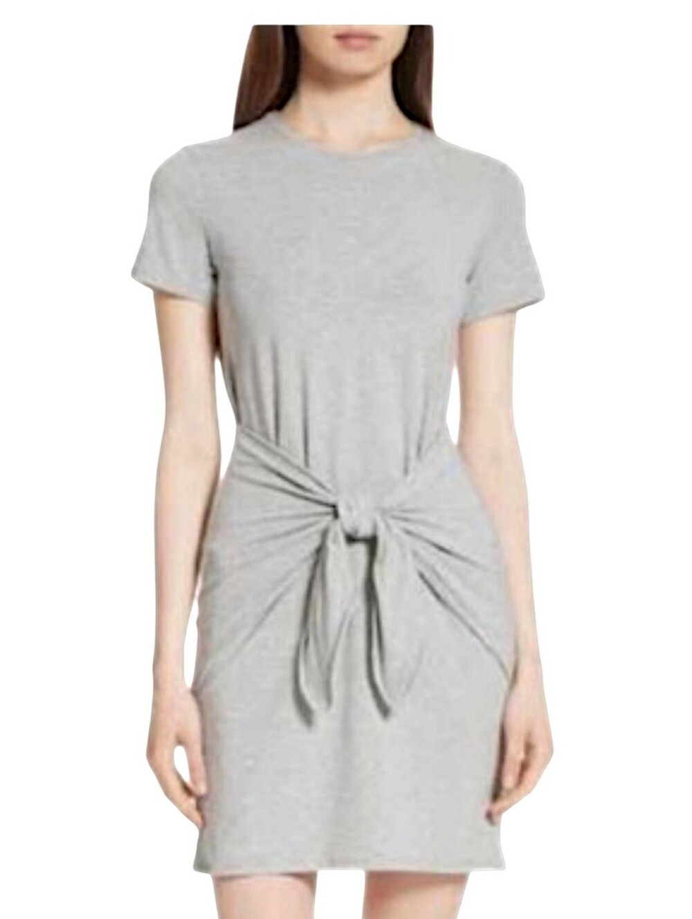 THEORY DAKUI HEATHER GRAY WRAP DRESS Size Med Like New,